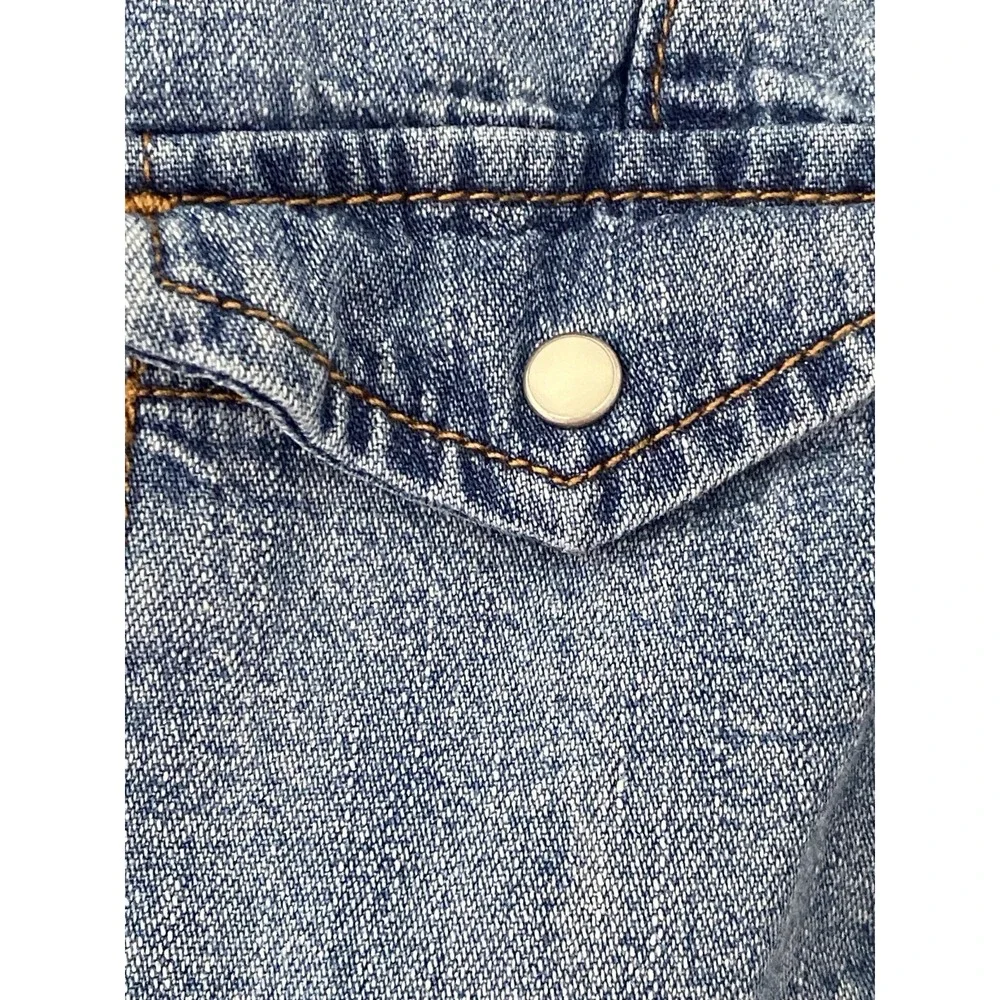 Gap‎ Girls Size XL Blue Denim Dress Pearl Snaps